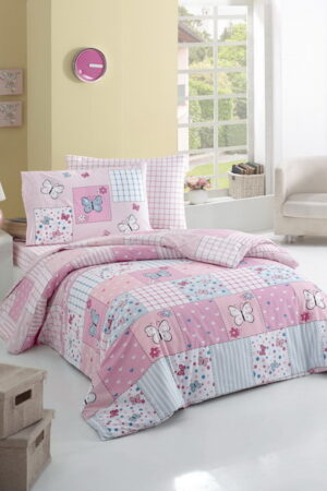 Lenjerie de pat copii Bianco Butterfly Pink