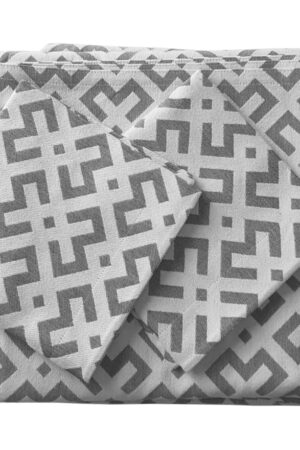 Cuvertura de canapea de 2 locuri Valentini Bianco din brocard, dimensiune 180x200 cm, Fust 063 Gri
