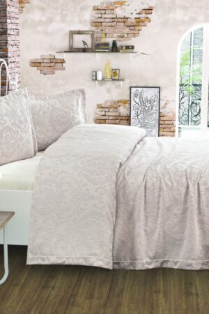 Cuvertura de pat dublu, Bianco brocard, Style Lavander