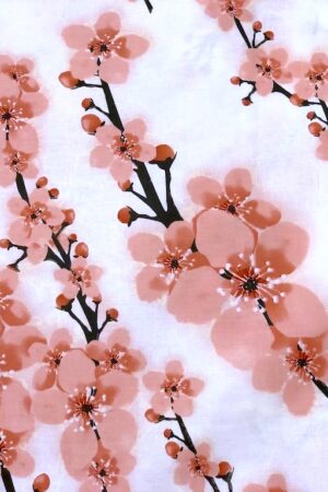 Material textil din bumbac Blossom, roz pudră