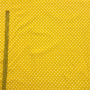Material textil din bumbac satinat, Buline galben