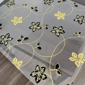 Protecție masă transparenta cu model auriu negru, 80 x 90 cm